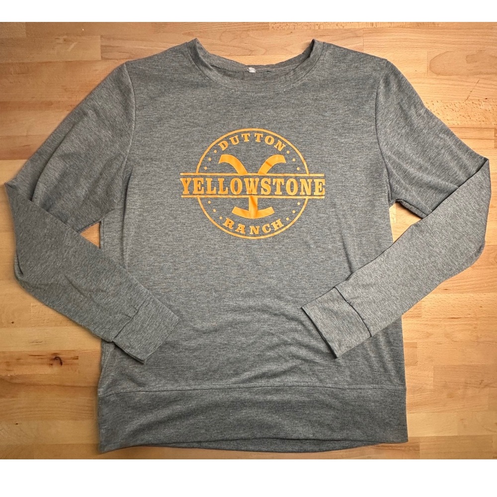 Yellowstone Dutton Ranch Logo Gray Longsleeve Tops Unisex Size M